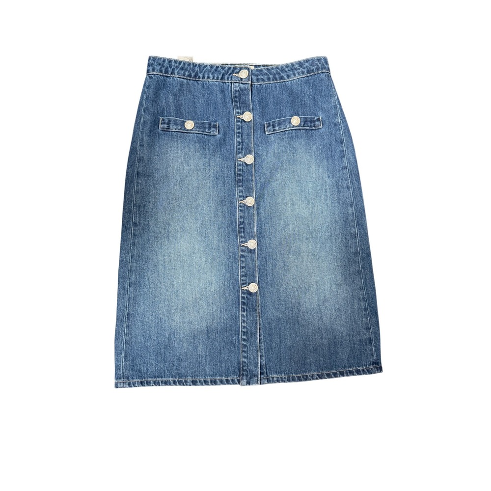 L'AGENCE Landry Denim Button Front Skirt Verdugo  Size 27 Parisian Preppy - Picture 3 of 5
